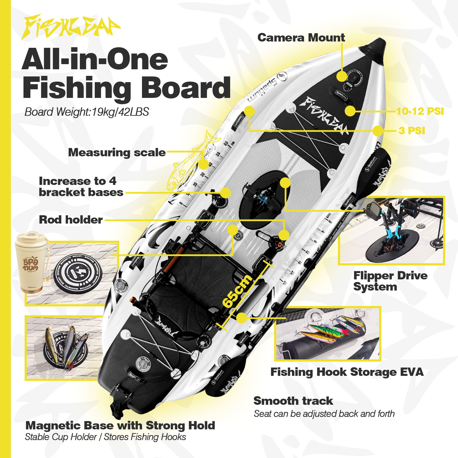 Spatium 11.5ft Flipper Pedal D - Fishing Kayak Pedal Drive review and price
